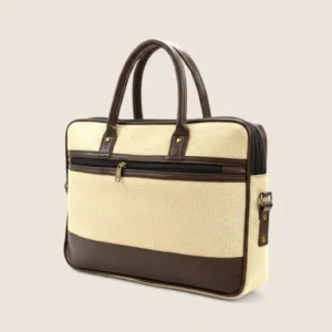 Handcrafted Jute & Leather Laptop Bag – Durable Office & Travel Briefcase