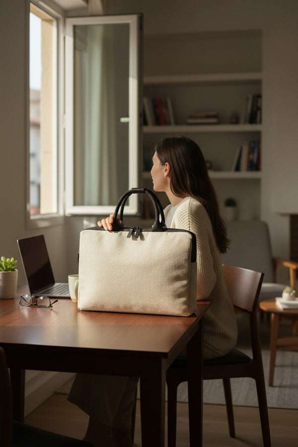 Classic Jute Laptop Bag – Carry Work Essentials in Style & Comfort - Image 12