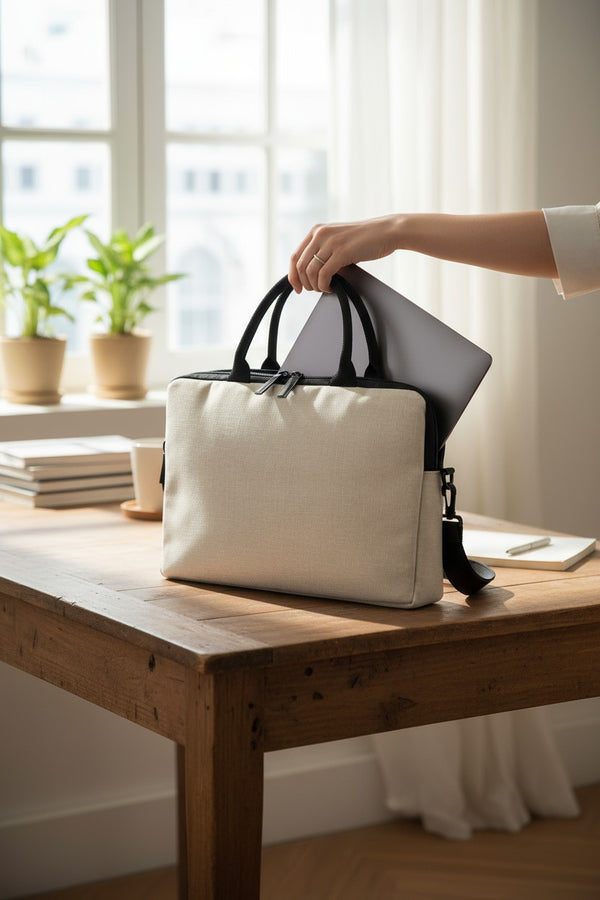 Classic Jute Laptop Bag – Carry Work Essentials in Style & Comfort