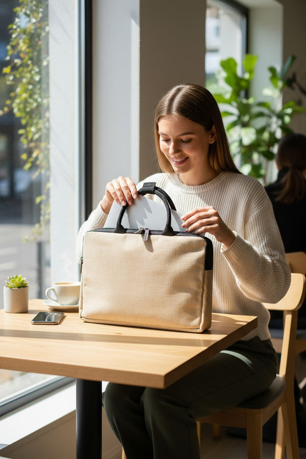 Classic Jute Laptop Bag – Carry Work Essentials in Style & Comfort - Image 8